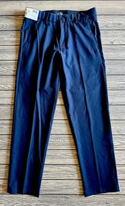 Haggar Men's Straight Fit Trousers Performance Dress Pants Navy Flex 30X30 NWT - Picture 1 of 4