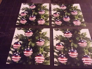 4er SET PATRIOTISCHE WEIHNACHTEN GETRÄNK UNTERSETZER NEU HANDARBEIT - Bild 1 von 2