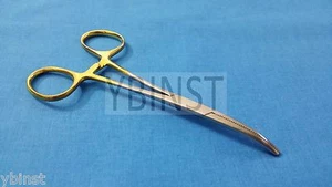 GOLD HANDLE O.R GRADE AUTOCLAVABLE PEAN HEMOSTAT ARTERY FORCEPS 5.5" CURVED - Picture 1 of 7