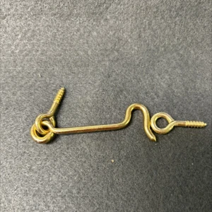 (5 Pack) 2-1/2 inch Brass Hook and Eye Catch  AS-IS - Picture 1 of 3