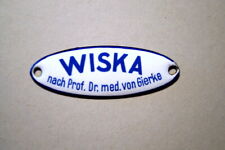 Wiska altes Original Emaillschild Türschild nach Prof.Dr.med.von Gierke Rarität
