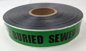 Detectable Tape Caution: Buried Sewer Line Below 5mil SD2105G4 2" x 1000ft NEW - Picture 1 of 3