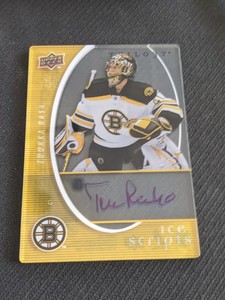 2008-09 UPPER DECK UD TRILOGY TUUKKA RASK IS-TR ICE SCRIPTS AUTO AUTOGRAPH