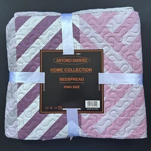 King Size Tagesdecke Gesteppt Wendebettdecke Steppdecke Rosa Stilvoll Abstrakt - Bild 1 von 6