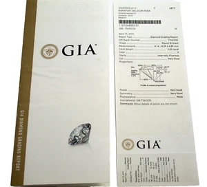 K# Brillant GIA 2,02 ct Karat FW LR F/IF brilliant-cut diamond mit 2 certificate - Bild 1 von 2
