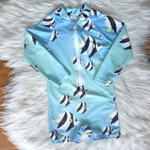 CHEEKY CHICKADEE - Size 3T unisex 'Coral Fish Long Sleeve Zip Swimmers' - Picture 1 of 4
