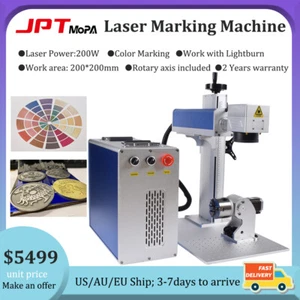 200W JPT M7 Mopa Fiber Laser Engraver Marking Cutting Machine Ezcad2 Rotary JCZ - Picture 1 of 21