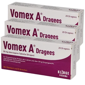 VOMEX A  Sparset mit 3x 20 Dragees  - Linderung bei Übelkeit und Erbrechen - Bild 1 von 1