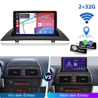 Für BMW X3 E83 2004-2012 Autoradio 9" Android 13 GPS NAVI WIFI BT Carplay 2+32GB - Bild 1 von 4