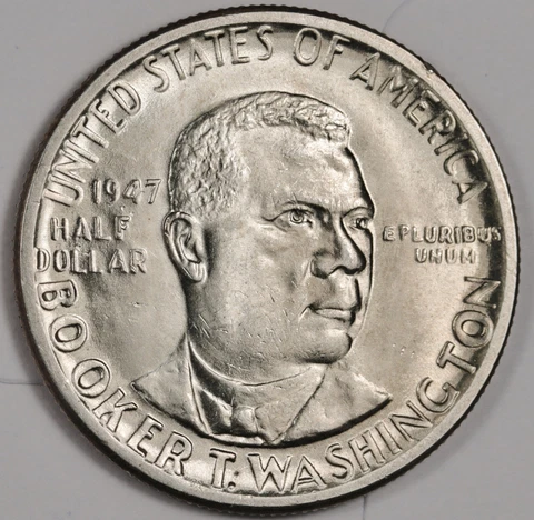 1947 Booker T. Washington  Half.  Commemorative.  Natural Original BU. 178256 Cover