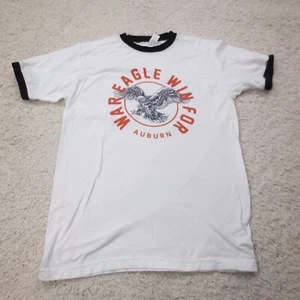 Auburn Tigers Shirt Mens Medium White Ware Eagle Ringer Football Scarlett Gold - Picture 1 of 6