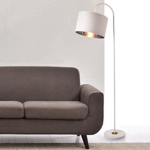 Stehleuchte Toledo 173 cm E27 Metall Stoff Weiß lux.pro - Bild 1 von 4