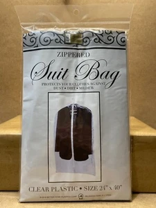 Better Home Mens Suite Bag Size 24” W X 40”L Clear Plastic Zippered B19 - Picture 1 of 6