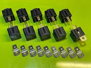 10 PACK 12v 40A 4 pin ON/OFF relays with metal mounting brackets - Picture 1 of 4