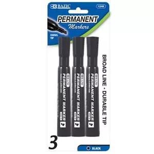 3 pennarelli permanenti punta a scalpello nero stile scrivania colore brillante e vivace - US STOCK - Foto 1 di 1