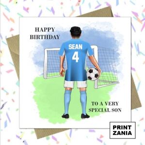 Personalised Man City Football Birthday Card Son Grandson Dad Brother BAF