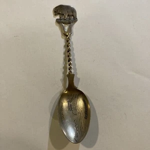 Antique Cliff House San Francisco California Bear Sterling Silver Souvenir Spoon - Picture 1 of 6
