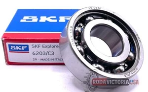 SKF 6203 C3 DEEP GROOVE BALL BEARING, OPEN TYPE, NO SEALS 17x40x12 mm - Picture 1 of 4