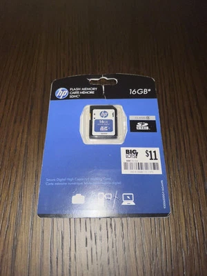  HP 16GB SECURE DIGITAL Class 4 SDHC Flash Memory Card Q6305A - Image 1 of 2