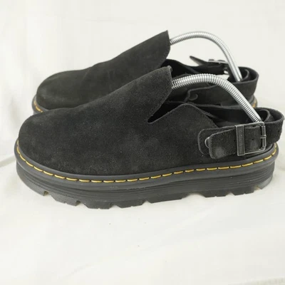 Dr. Martens Shoes Mens Size 10 Black Zebzag Mule Suede Slingback Clog Platform - Image 1 of 4