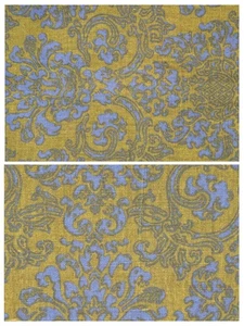 Belgian Linen Cotton Fabric Screen Printed Scotchguard Preshrunk 98x56" AsIs Vtg - Picture 1 of 12