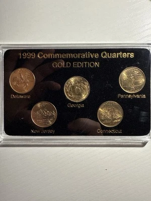 1999 50 States Gold Edition Quarters Set – Delaware to Connecticut, Boxed - Image 1 of 4