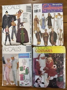 Lot: 4 Costume Sewing Patterns Simplicity/McCall. Adult + Kids Uncut+Cut - Picture 1 of 10
