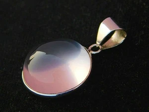 Premium Quality 925 Sterling Silver & Natural Rose Quartz Healing Silver Pendant - Picture 1 of 7