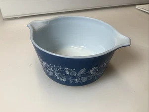Casseruola vintage anni 80 PYREX blu coloniale nebbia senza coperchio #473-B 1 litro #OW - Foto 1 di 10