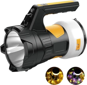 Camping Laterne wiederaufladbar, LED Taschenlampe Strahler Laterne, schwarz - Bild 1 von 9