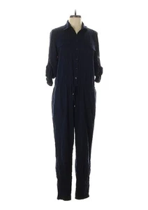 Ralph Lauren Women's 12 Navy Blue Roll Tab Sleeves Jumpsuit Mechanic Lightweight - Picture 1 of 9