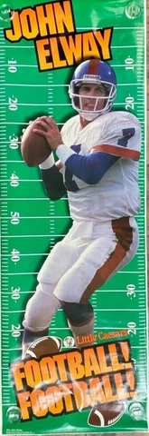 JOHN ELWAY 1996 Little Caesars Broncos Full Size Door Poster 75"x26 NFL - NEW!! Cover