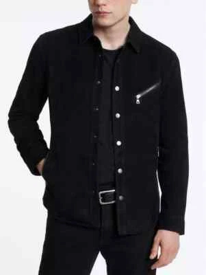 Men's Black Suede Leather Jacket Real Soft Genuine Lambskin Slim Fit Jacket-A26 - Image 1 of 4