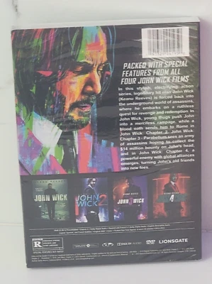 JOHN WICK COMPLETE COLLECTION Movies 1 2 3 4 ( DVD Set ) Brand New & Sealed USA - Image 1 of 2