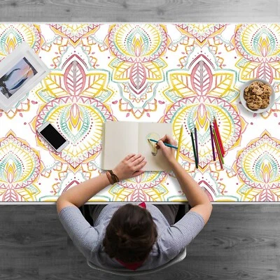 Schreibtischmatte Schreibtischunterlage bruchsicher Indisches Design 120x60 - Bild 1 von 4