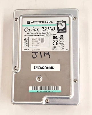 Western Digital WDAC22100-00H 2.1GB 5200RPM IDE 3.5" Hard Drive - Image 1 of 3