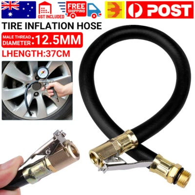 37cm Air Tyre Tire Chuck Inflator Hose Flexible For Motorcycle Bike Car AU - image 1 of 4