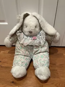 Vintage ANCO Bunny Rabbit Plush Purple Floral Puffy Body Stuffed Animal 18" 1992 - Picture 1 of 6