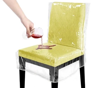 Plastic Dining Chair Covers Waterproof Plastic Chair Covers With Backrests Heavy - Picture 1 of 7