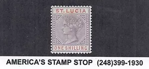 1887 St. Lucia SC 37a / SG 42 Die A - QV Queen Victoria, 1 Shilling, Crown WMK - Picture 1 of 2