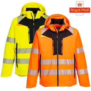Portwest Hi Vis Regenjacke wasserdicht atmungsaktiv Hoody Klasse 3 Shell Mantel DX462 - Bild 1 von 9