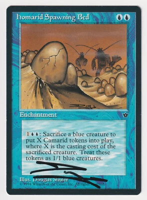 Signed Homarid Spawning Bed HP Fallen Empires Artist Douglas Shuler MTG Magic! - Image 1 of 2