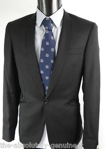AQUASCUTUM LTD Black FOX JACKET Wool Part Silk Lined Square Weave 42 R BNWT - Picture 1 of 12