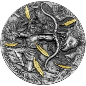 STYMPHALIAN BIRDS TWELVE LABOURS OF HERCULES 2022 2 oz Pure Silver Coin - Picture 1 of 6