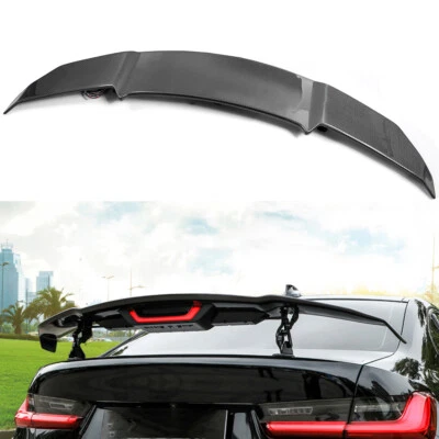 New Carbon Fiber Water Transfer Electric Automatic Adjustable Rear Spoiler Wings - Image 1 of 4
