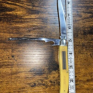 VINTAGE KA-BAR KABAR USA 1128 FOLDING FISHING FILET TOOTHPICK KNIFE-2 Blades - Picture 1 of 17