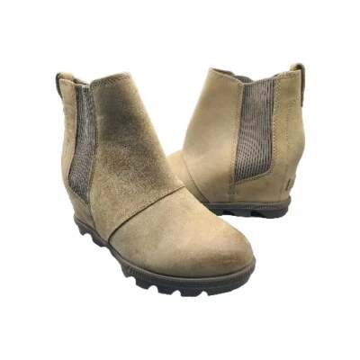 Sorel Joan Of Arctic Wedge Women's Sz 7 Taupe Chelsea Ankle Boots NL3022-240 - Image 1 of 4