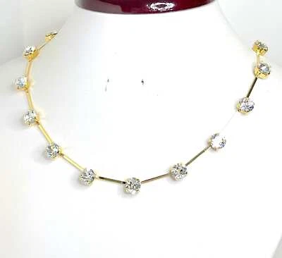 Clear Gold Crystal Necklace | Austrian Crystal Choker | Clear Constellation - Image 1 of 3