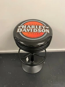 HARLEY DAVIDSON MOTORCYCLES PREMIUM BAR STOOL ADJUSTABLE HEIGHT  - Picture 1 of 10