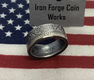 Anillo de monedas de plata de una rupia - Imagen 1 de 5